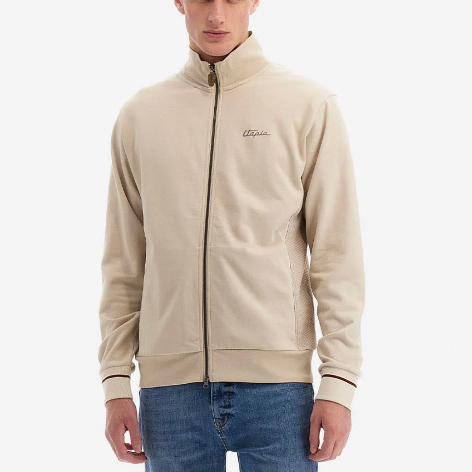 Men's Full Zip Sweatshirt Cream | Utopia Capsule by La Martina
