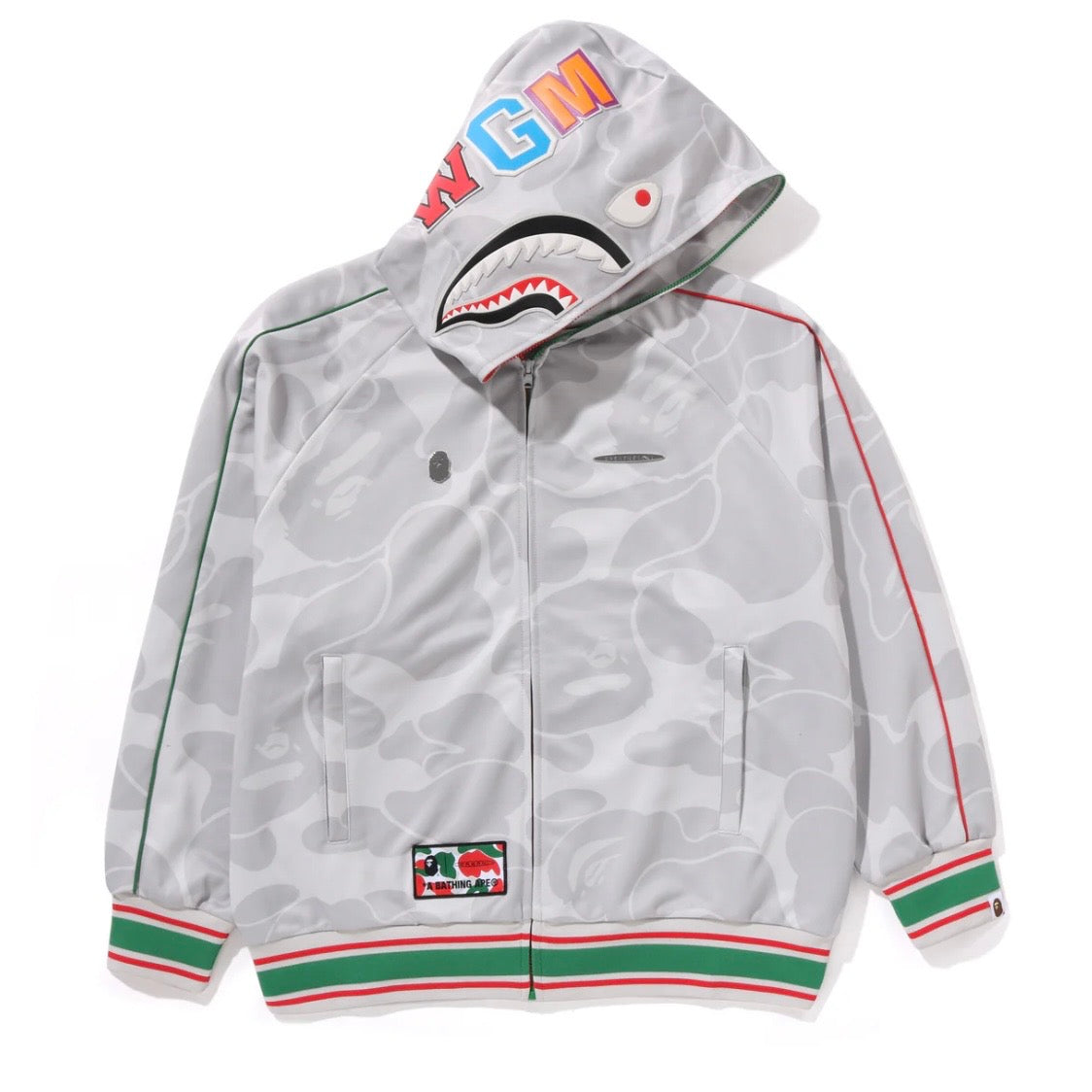 Pagani Utopia By BAPE Gray CAMO Shark Full Zip Hoodie