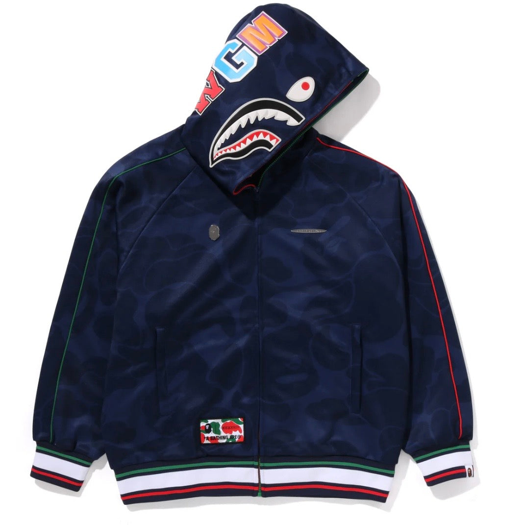 Pagani Utopia By BAPE Blue CAMO Shark Full Zip Hoodie