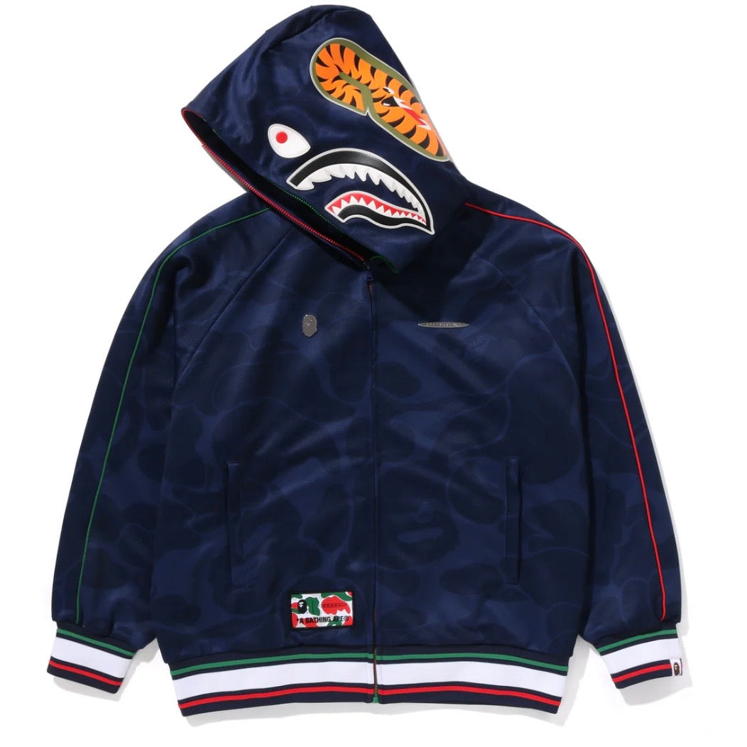 Pagani Utopia By BAPE Blue CAMO Shark Full Zip Hoodie