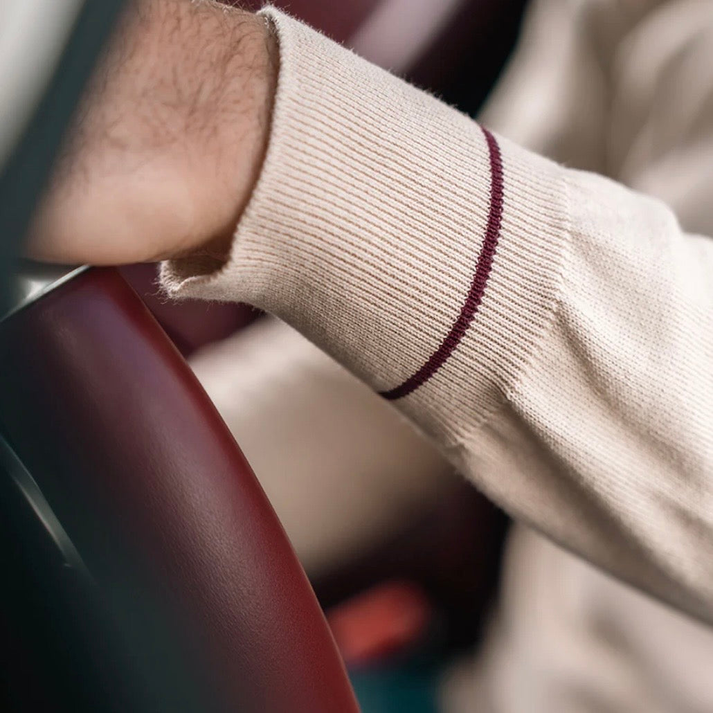 Men's Crewneck Sweater Cream | Utopia Capsule by La Martina