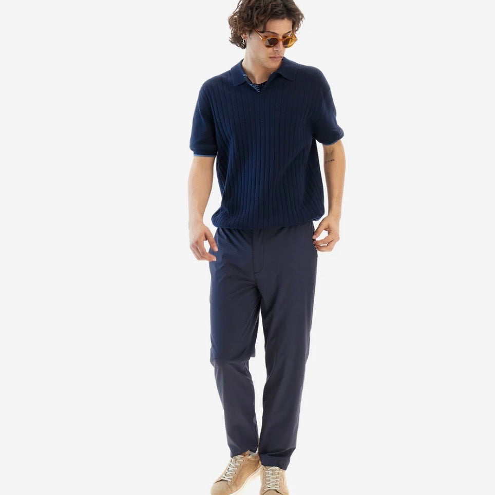 Men’s Navy Blue Tricot Polo Shirt