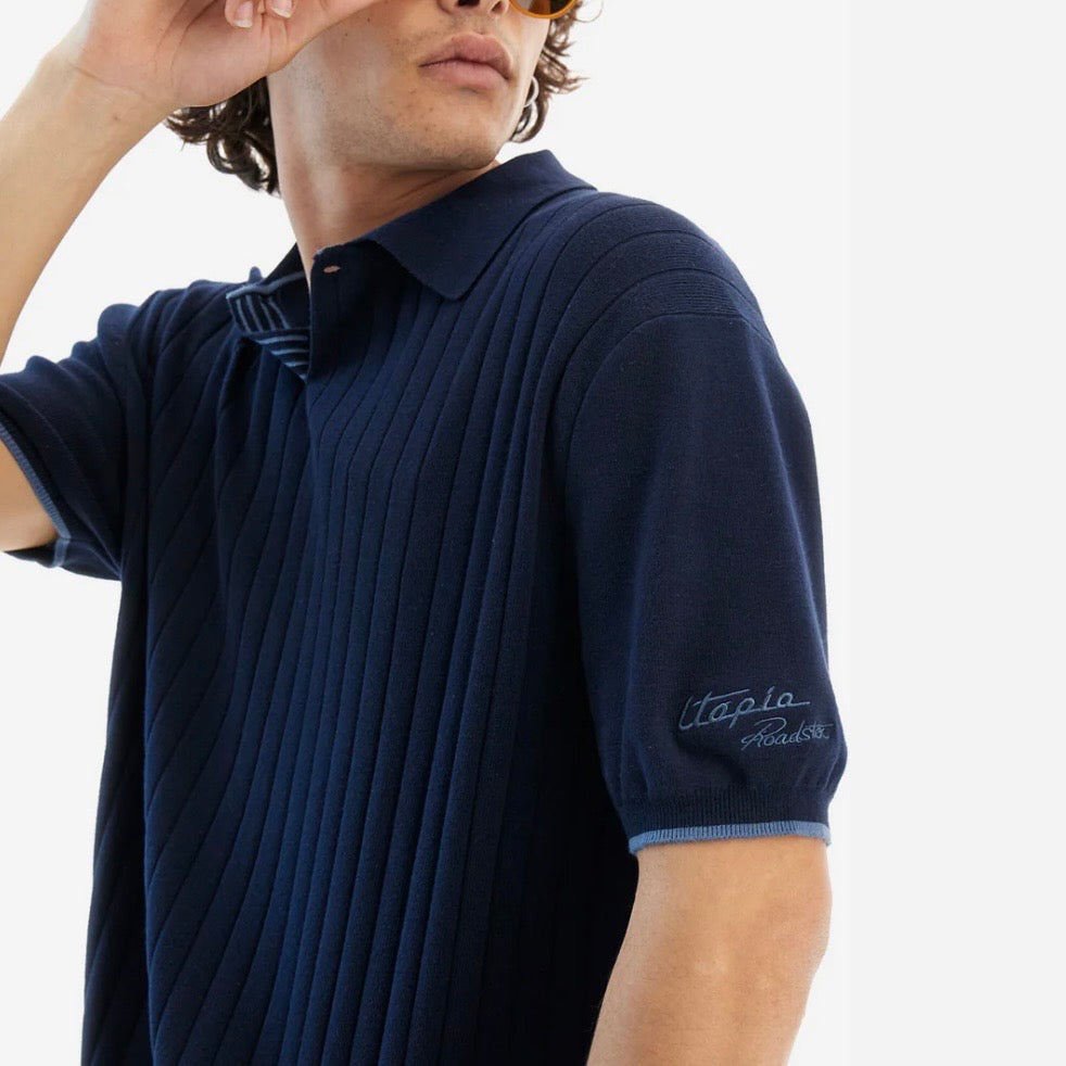 Men’s Navy Blue Tricot Polo Shirt