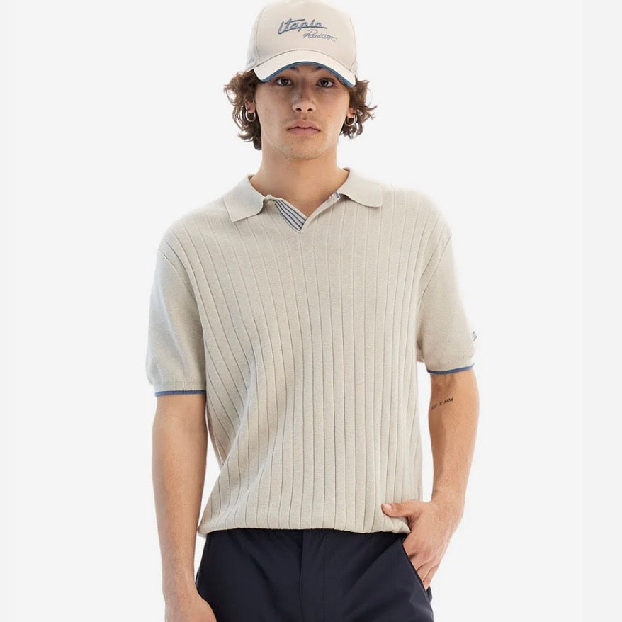 Men’s Beige Tricot Polo Shirt