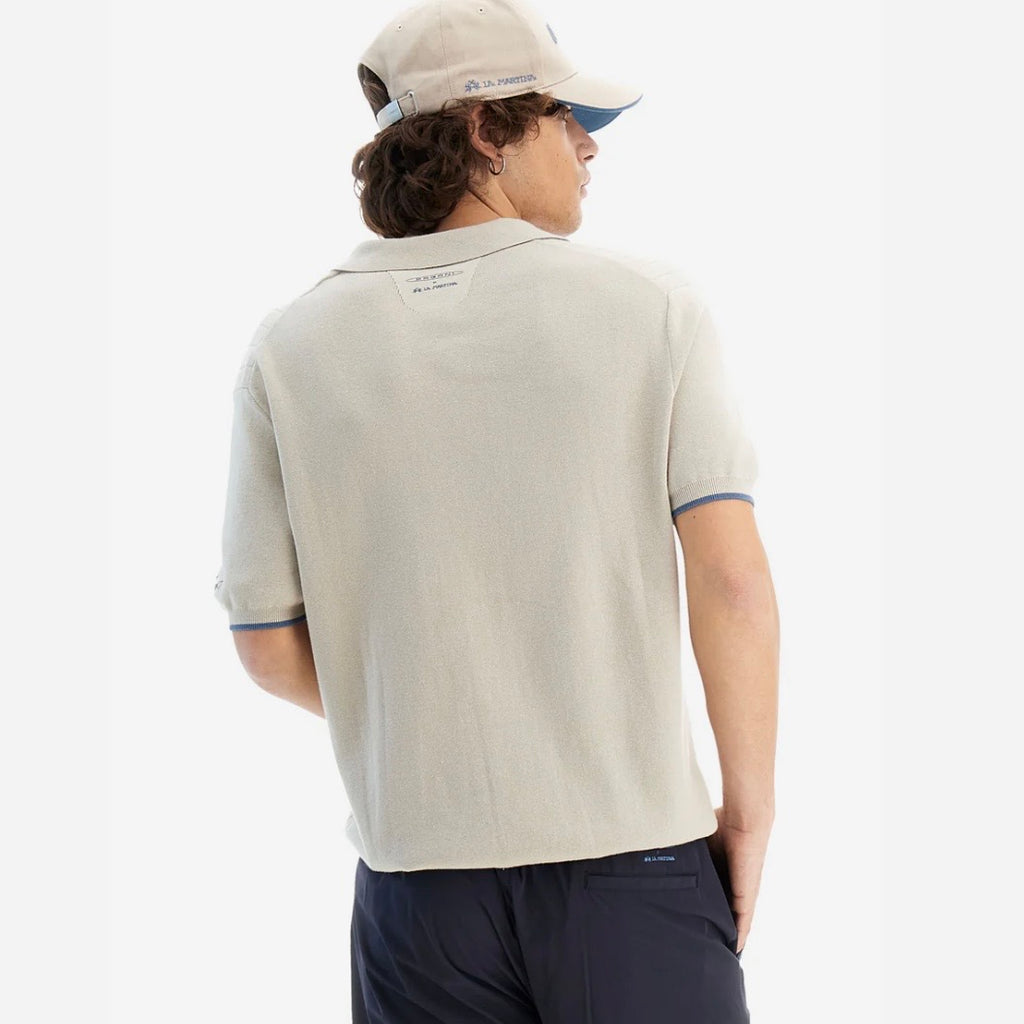 Men’s Beige Tricot Polo Shirt