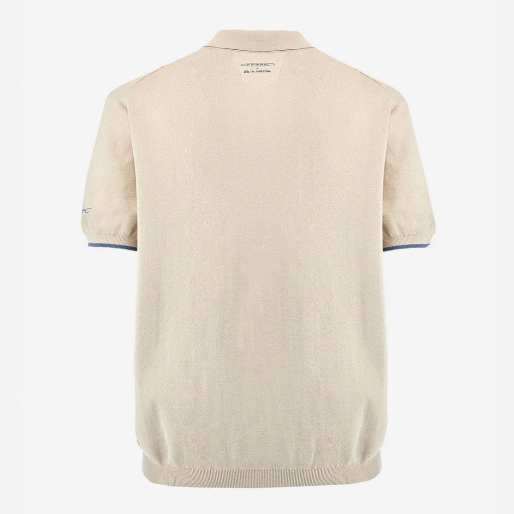 Men’s Beige Tricot Polo Shirt