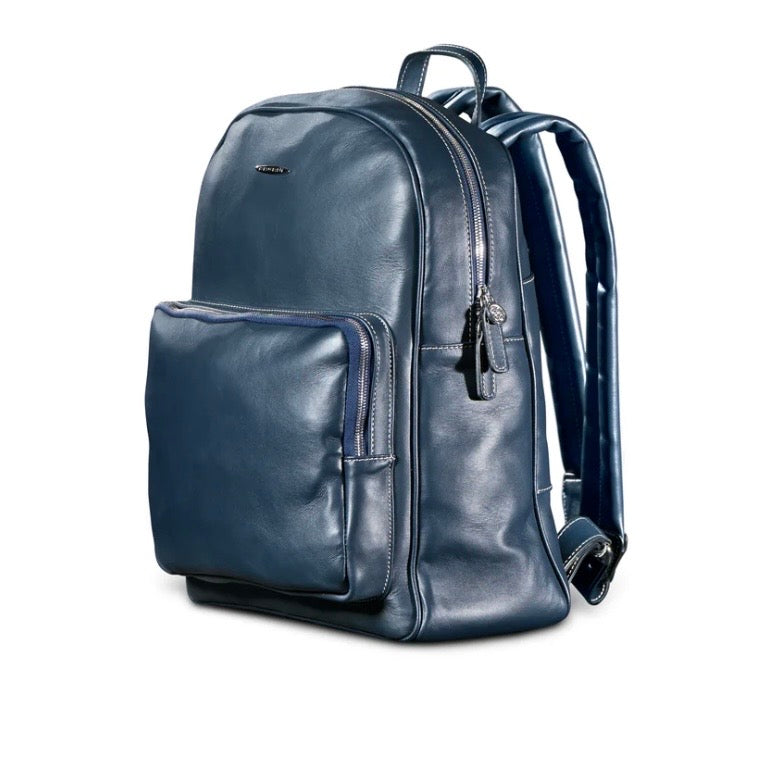 Leather Backpack Navy