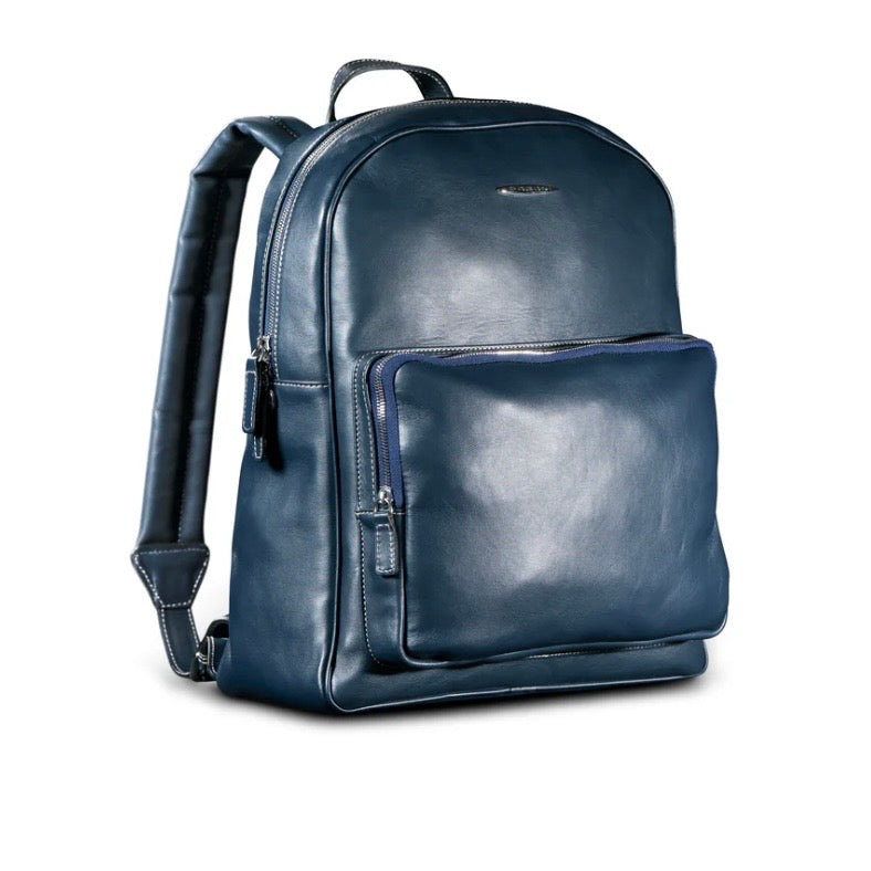 Leather Backpack Navy