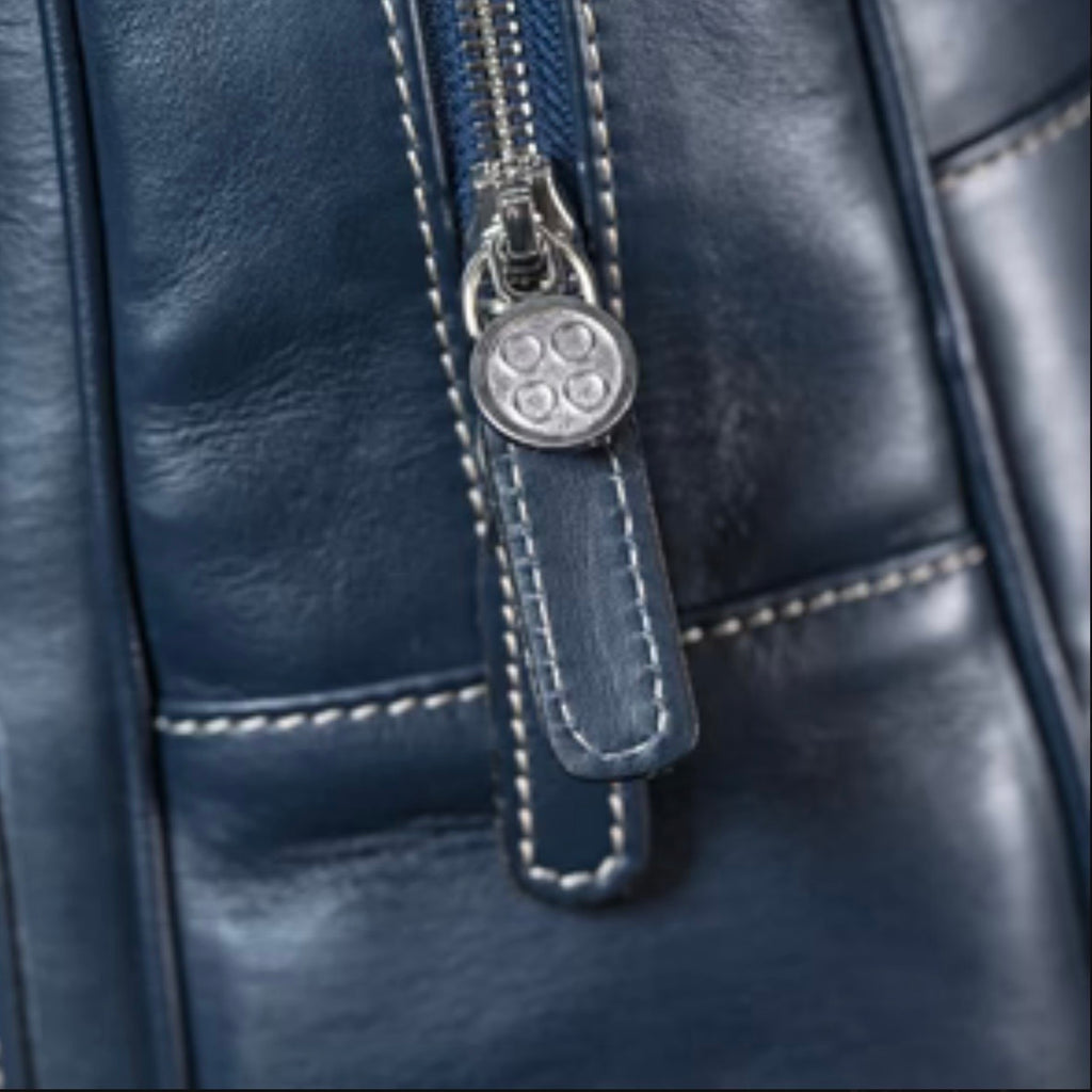 Leather Backpack Navy
