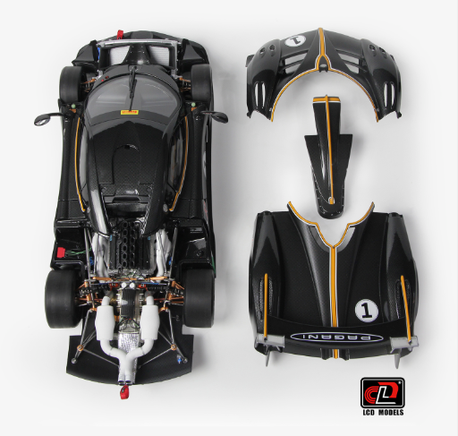 Pagani Huayra R 1:18 Scale Die Cast Model (Carbon Black)