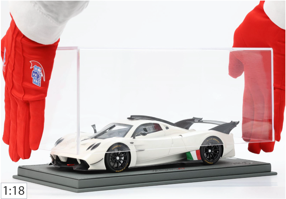 Pagani Huayra R 2020 1:18 Scale Replica Model Car in Benny White