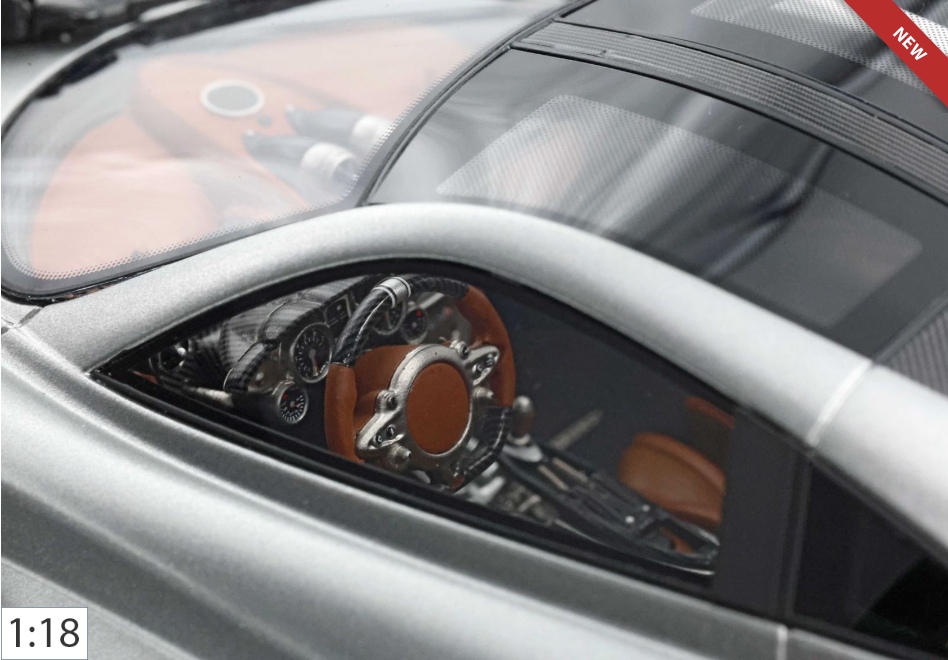 Pagani Huayra Codalunga 1:18 Scale Replica Model Car (Grigio Montecarlo)